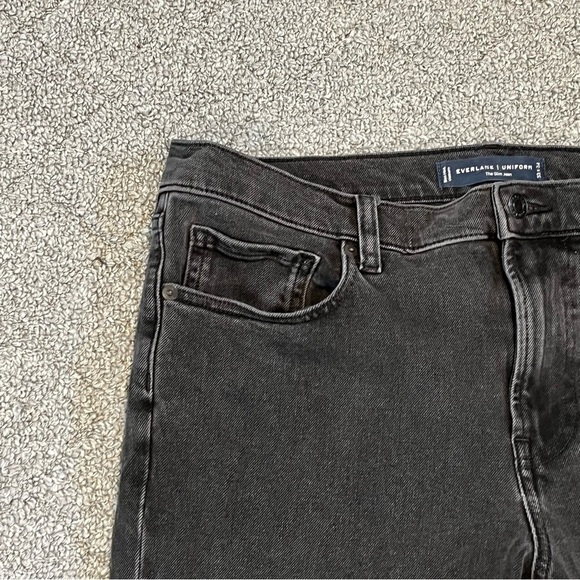 Everlane Uniform The Slim Jean Mens 33X31 Black Wash Organic Cotton Denim - Picture 3 of 10